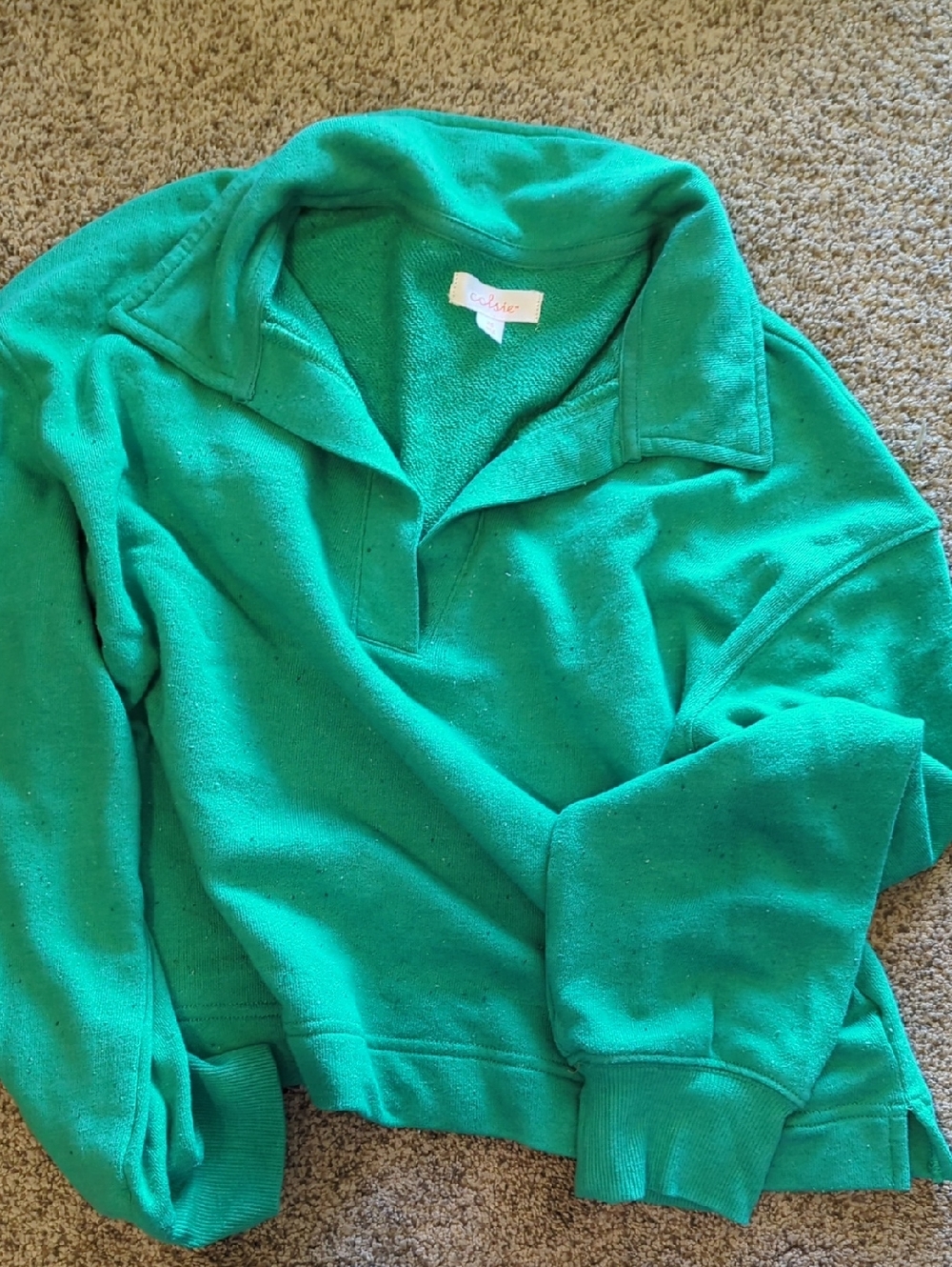 Women's Colsie Cropped Collared Sweater
